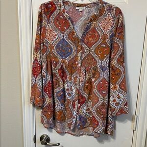 Christian Siriano Vibrant Patterned Blouse